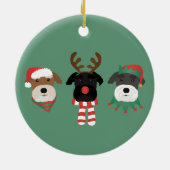 Christmas Schnauzer Dogs Keramisch Ornament (Achterkant)