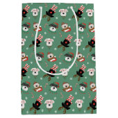 Christmas Schnauzer Dogs Medium Cadeauzakje (Voorkant)