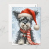 Christmas Schnauzer Feestdagenkaart (Voorkant / Achterkant)