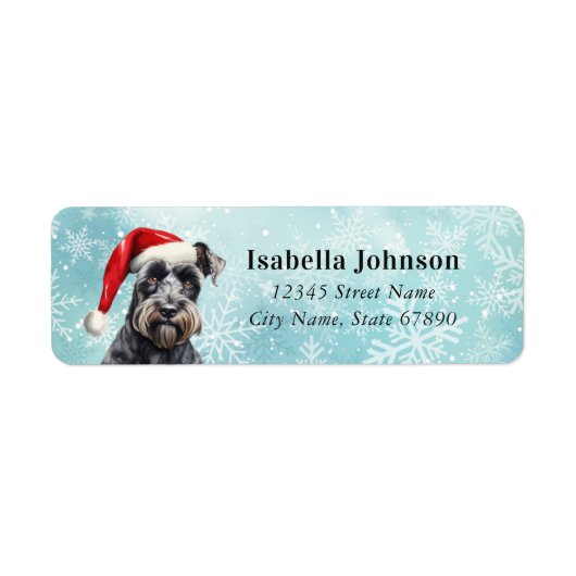 Christmas Schnauzer Retouradreslabel Etiket (Voorkant)