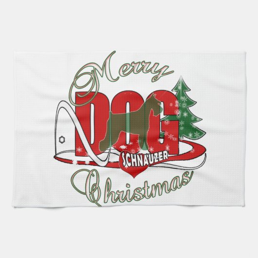CHRISTMAS SCHNAUZER THEEDOEK (Horizontaal)