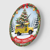 Christmas School Bus Winter Grote Klok (Hoek)
