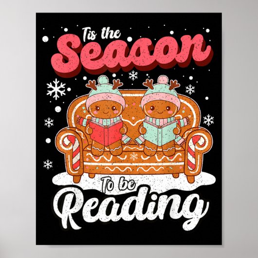 Christmas School Teacher Retro Librarian Groovy Xm Poster (Voorkant)