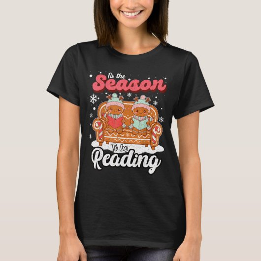 Christmas School Teacher Retro Librarian Groovy Xm T-shirt (Voorkant)