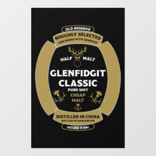 Christmas Scotch Whiskey Label Raamsticker