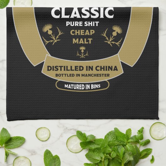 Christmas Scotch Whiskey Label Theedoek (Gevouwen)