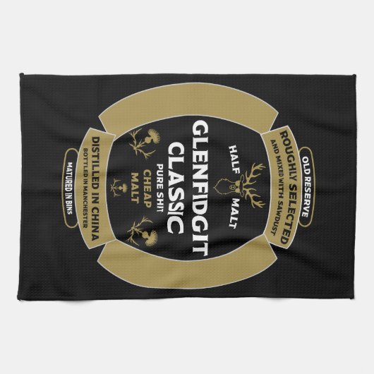 Christmas Scotch Whiskey Label Theedoek (Horizontaal)