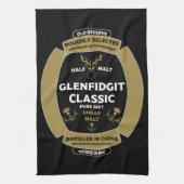 Christmas Scotch Whiskey Label Theedoek (Verticaal)