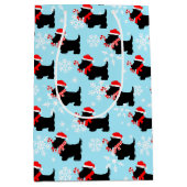 Christmas Scottie Dogs Pattern Medium Cadeauzakje (Voorkant)