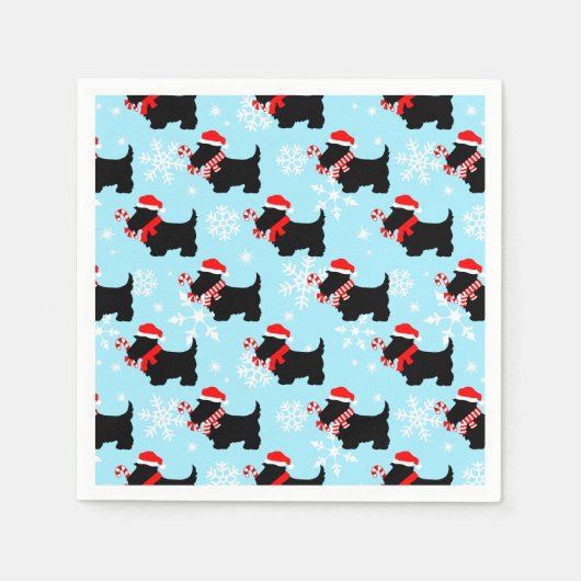 Christmas Scottie Dogs Pattern Servet (Voorkant)