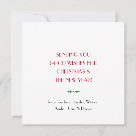 Christmas Scottie Hond Buffel Plaid Rood Flat Notitiekaartje (Achterkant)