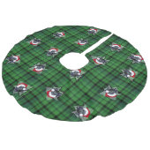 Christmas Scotties Green Plaid Tree Rok Imitatie Linnen Kerstboom Kleed (Gekanteld)