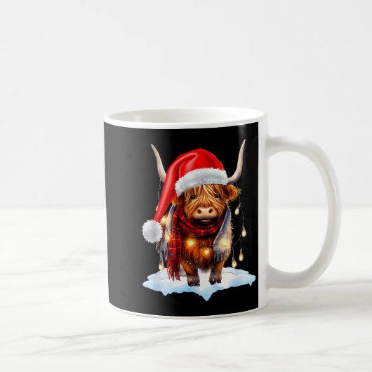 Christmas Scottish Highland Cow Wrapped In Christm Koffiemok (Rechts)