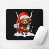 Christmas Scottish Highland Cow Wrapped In Christm Muismat (Met muis)