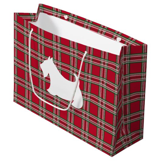 Christmas Scottish Terrier Gift Bag Groot Cadeauzakje (Voorkant Gekanteld)
