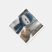 Christmas Scowling Snowman With a Bunny Servet (Hoek)