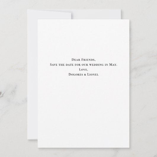 Christmas Script Wedding Sla de datum op Save The Date (Achterkant)