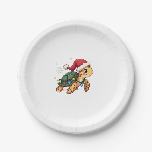 Christmas Sea Turtle Santa Xmas Men Women Boys Gir Papieren Bordje (Voorkant)