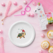 Christmas Sea Turtle Santa Xmas Men Women Boys Gir Papieren Bordje (Feest)