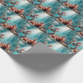 Christmas Sea Turtle With Candy Canes Cadeaupapier (Hoek)