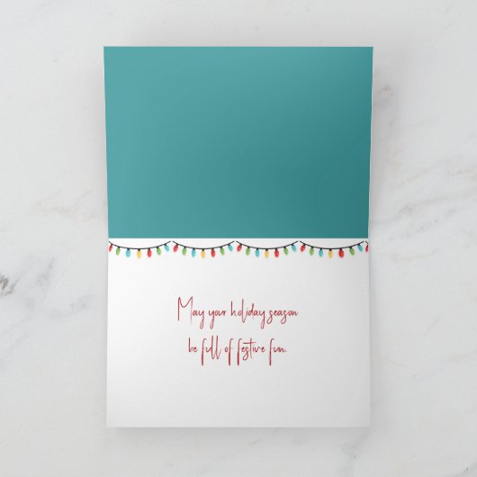 Christmas Sea Turtle With Candy Canes Kaart (Binnen)