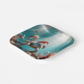 Christmas Sea Turtle With Candy Canes Papieren Bordje (Gebogen)