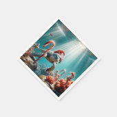 Christmas Sea Turtle With Candy Canes Servet (Hoek)