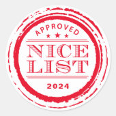 CHRISTMAS SEAL grappige santa's mooie lijststempel Ronde Sticker (Voorkant)