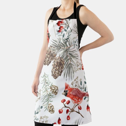 Christmas seamless pattern, cardinal birds, red be schort (Insitu)