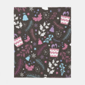 Christmas seamless pattern with tree, snow, gift fleece deken (Voorkant)