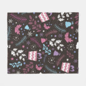 Christmas seamless pattern with tree,  snow,  gift fleece deken (Voorkant (Horizontaal))