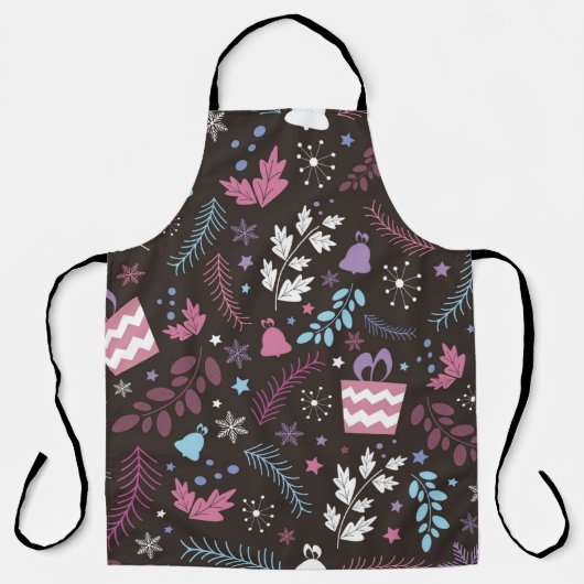 Christmas seamless pattern with tree,  snow,  gift schort (Voorkant)