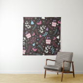 Christmas seamless pattern with tree, snow, gift wandkleed (In situ)