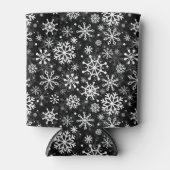 Christmas seamless snowflakes black pattern blikjeskoeler (Voorkant)