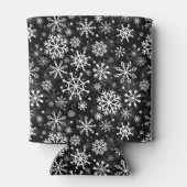 Christmas seamless snowflakes black pattern blikjeskoeler (Achterkant)