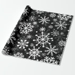 Christmas seamless snowflakes black pattern cadeaupapier<br><div class="desc">Christmas seamless snowflakes black pattern</div>