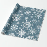 Christmas seamless snowflakes blue pattern cadeaupapier<br><div class="desc">Christmas seamless snowflakes blue pattern</div>