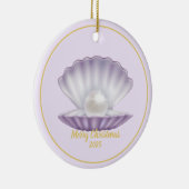 Christmas Seashell Pearl Keramisch Ornament (Rechts)