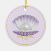Christmas Seashell Pearl Keramisch Ornament (Voorkant)