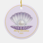 Christmas Seashell Pearl Keramisch Ornament (Achterkant)