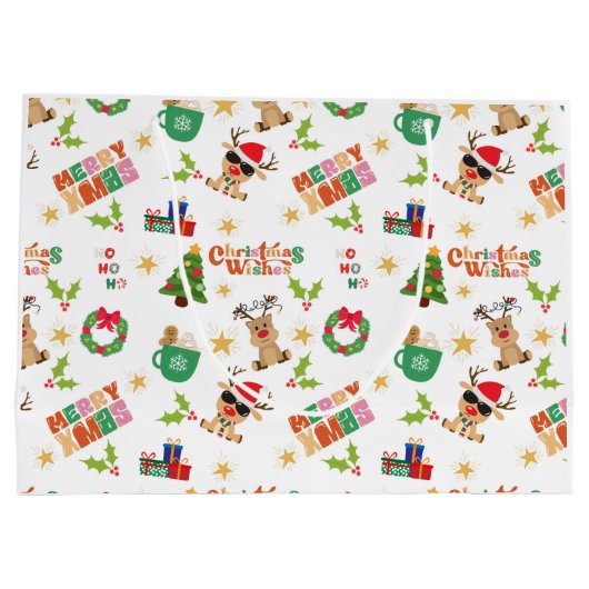 Christmas Season Gift Bag Cute Festive Groot Cadeauzakje (Achterkant)