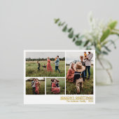 Christmas Season's Groeten Familie Foto Folie Feestdagen Briefkaart (Staand Voorkant)