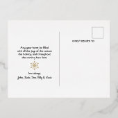 Christmas Season's Groeten Familie Foto Folie Feestdagen Briefkaart (Achterkant)