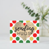 Christmas Sending Hugs Holiday Briefkaart (Staand voorkant)