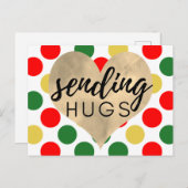 Christmas Sending Hugs Holiday Briefkaart (Voorkant / Achterkant)