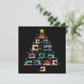 Christmas Sewing Machine Xmas Tree Quilter Gift Kaart (Staand voorkant)