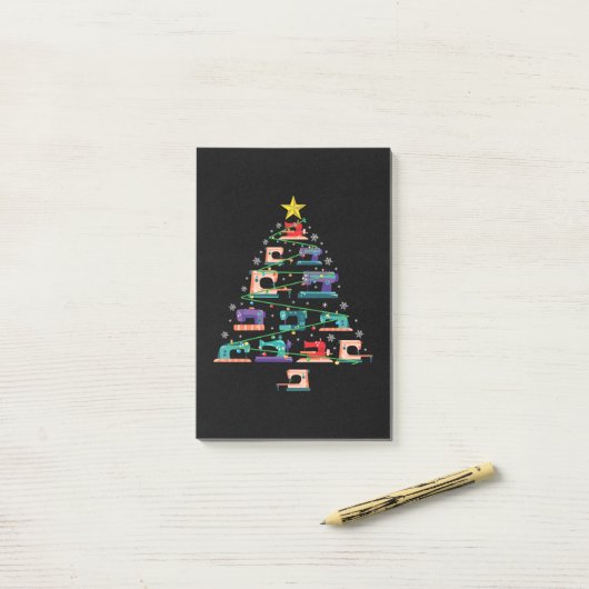 Christmas Sewing Machine Xmas Tree Quilter Gift Post-it® Notes (Op bureau)