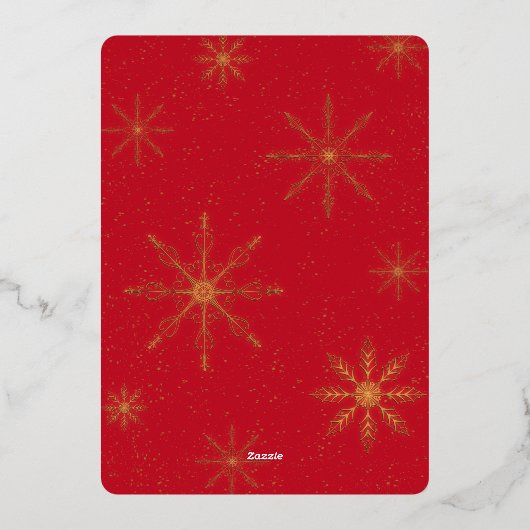 Christmas Shadowbox Gold Foil Uitnodiging (Achterkant)