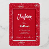 Christmas Shadowbox Silver Foil Uitnodiging (Voorkant)