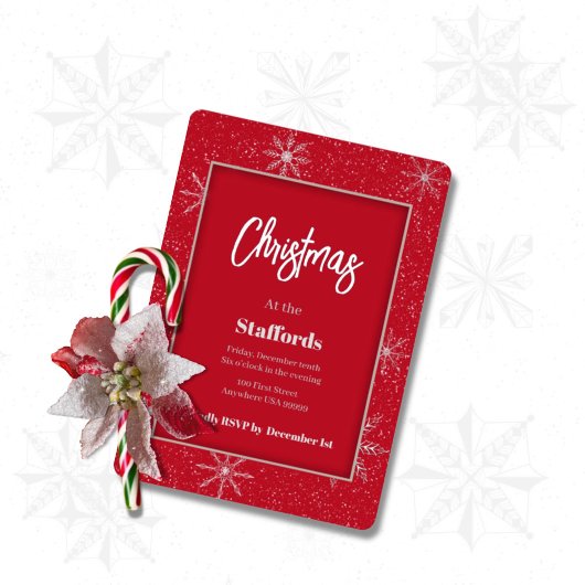 Christmas Shadowbox Silver Foil Uitnodiging